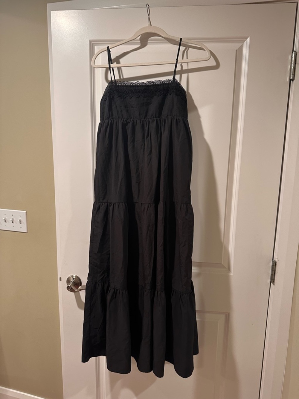 Zara Black Tiered Maxi Dress-Skirt with Spaghetti Straps